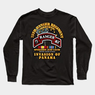 Just Cause - 75th Ranger Rgt  w Svc Ribbons Long Sleeve T-Shirt